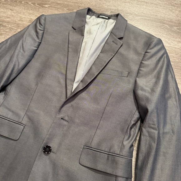 Express Blazer Mens 36s Extra Slim Innovator Cotton Stretch Single Breast Preppy - Picture 1 of 14